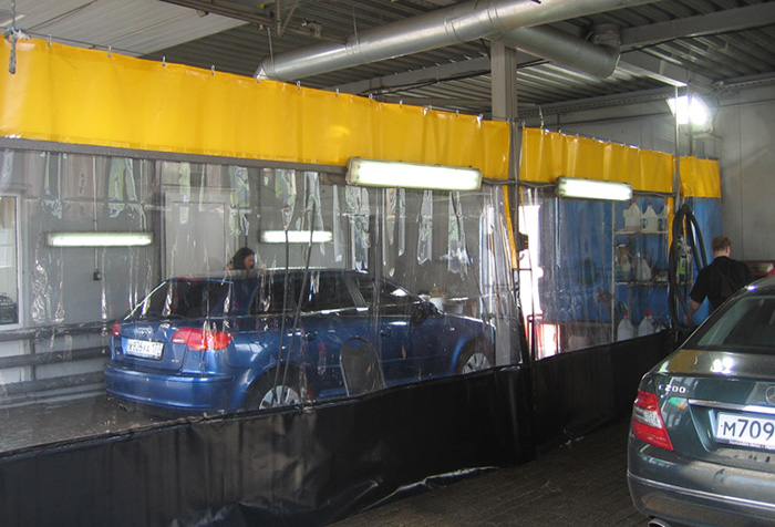 Комбинированные шторы для автомойки